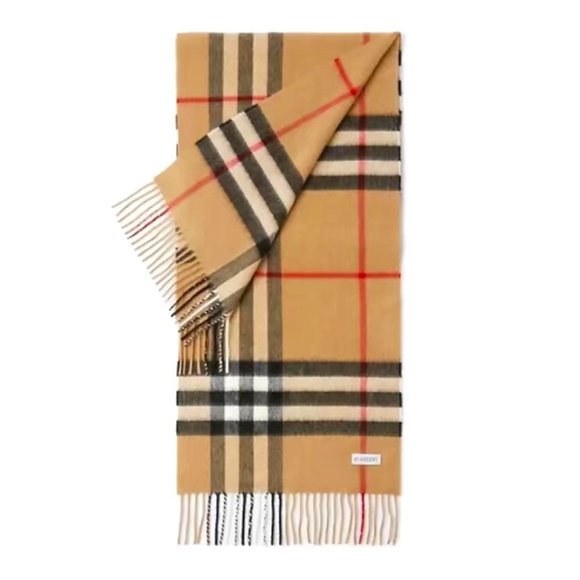 Burberry Giant Check Lambswool Fringe Tassel Scarf - Picture 1 of 6